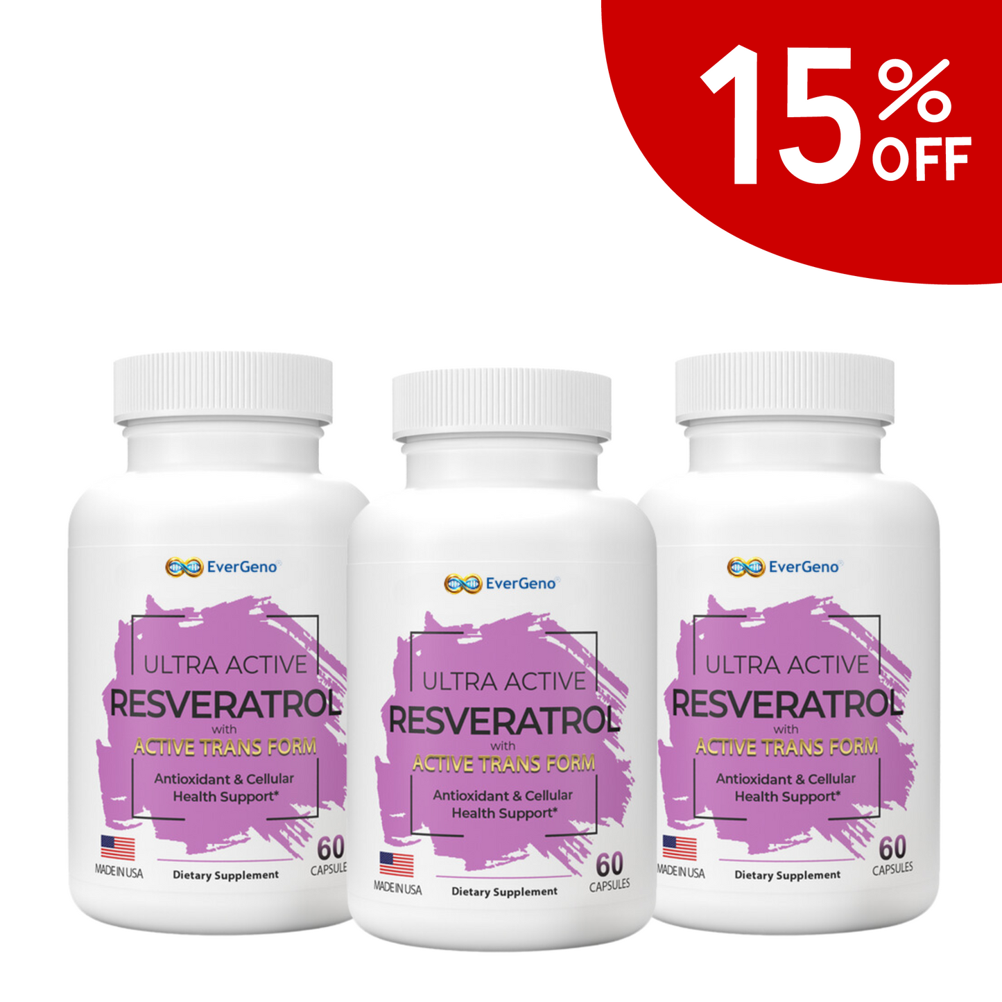 EverGeno® 3-PACK ULTRA ACTIVE RESVERATROL COMPLEX